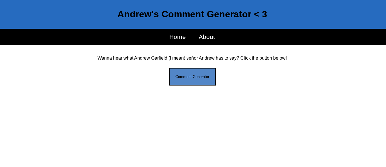 This is a screenshot of Andrew's Comment Generator.