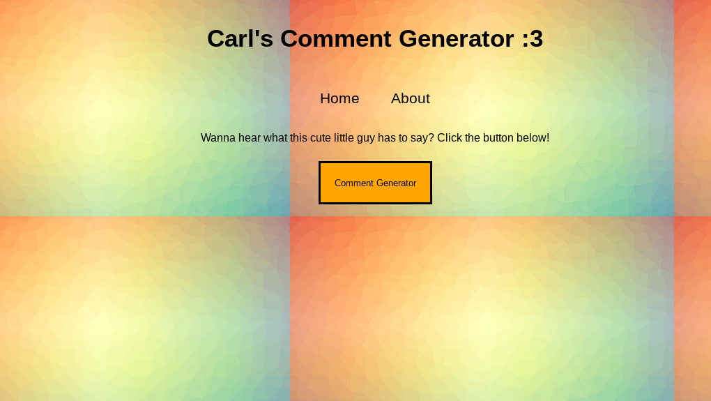 This is a screenshot of Carl's Comment Generator.